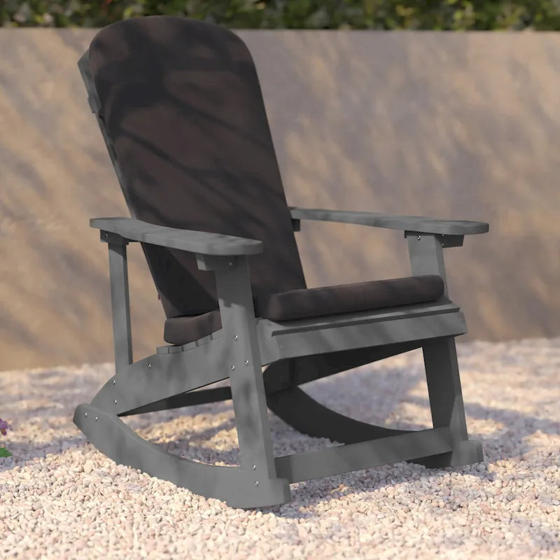 Indoor/Outdoor Rocking Adirondack Chairs with Cushions - Set of 2 - 29.5 W x 37.75 D x 39.5 H