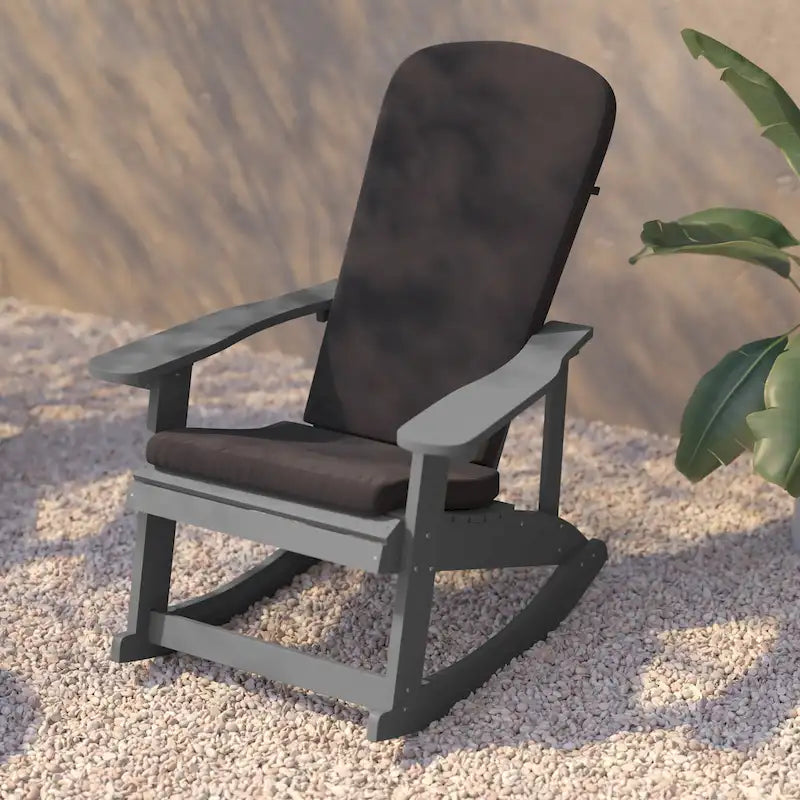 Indoor/Outdoor Rocking Adirondack Chairs with Cushions - Set of 2 - 29.5 W x 37.75 D x 39.5 H