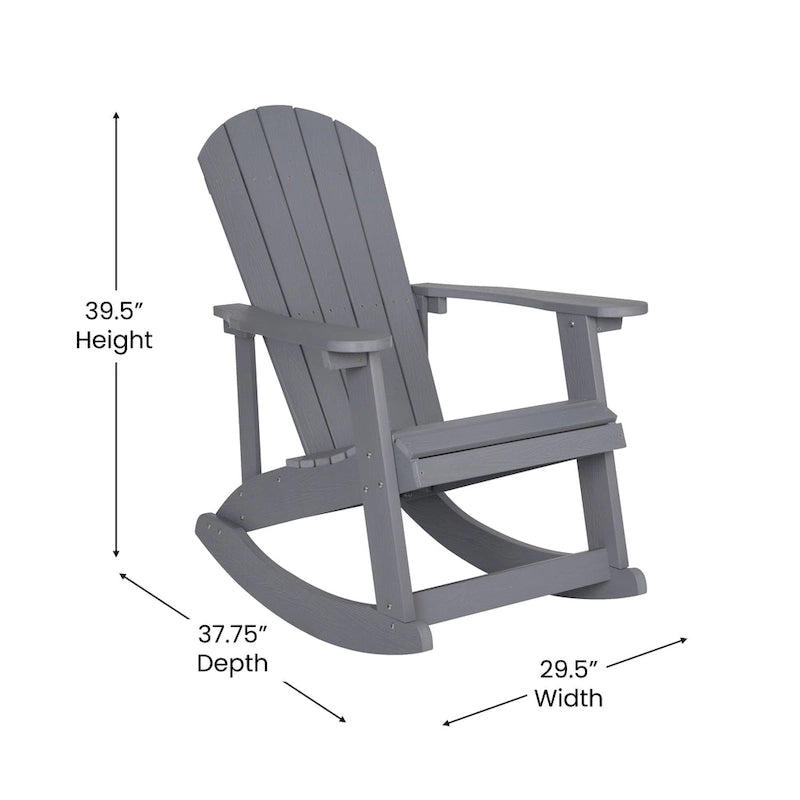 Indoor/Outdoor Rocking Adirondack Chairs with Cushions - Set of 2 - 29.5 W x 37.75 D x 39.5 H