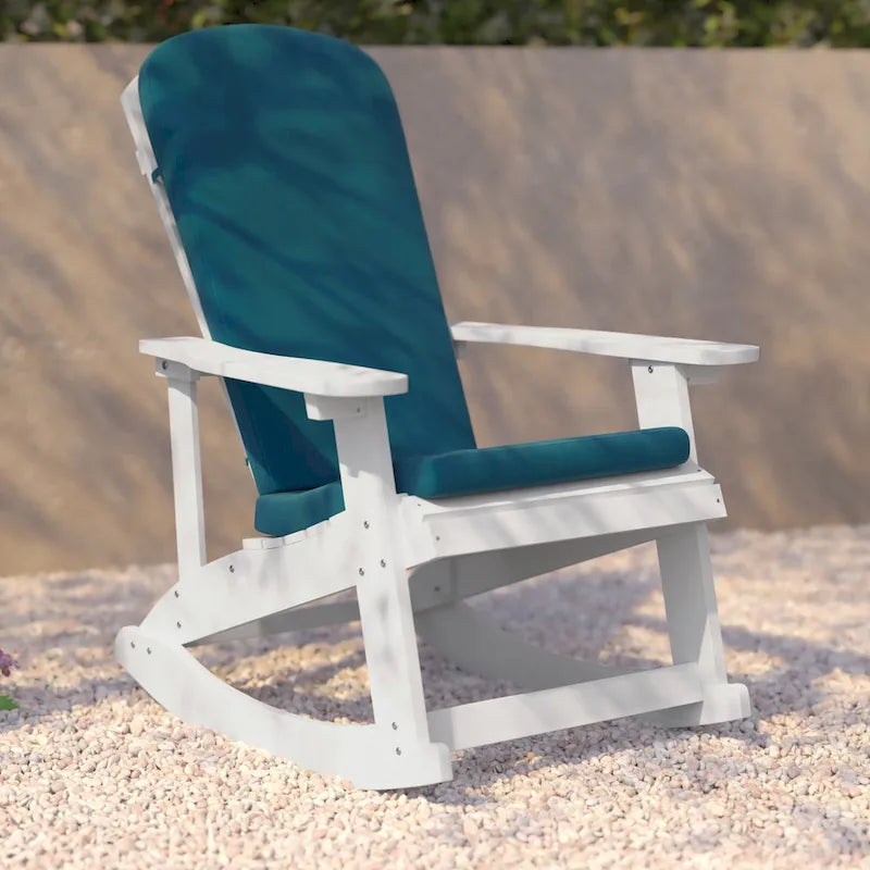 Indoor/Outdoor Rocking Adirondack Chairs with Cushions - Set of 2 - 29.5 W x 37.75 D x 39.5 H