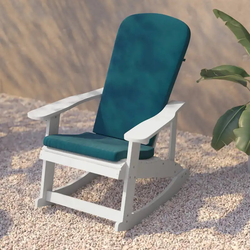 Indoor/Outdoor Rocking Adirondack Chairs with Cushions - Set of 2 - 29.5 W x 37.75 D x 39.5 H