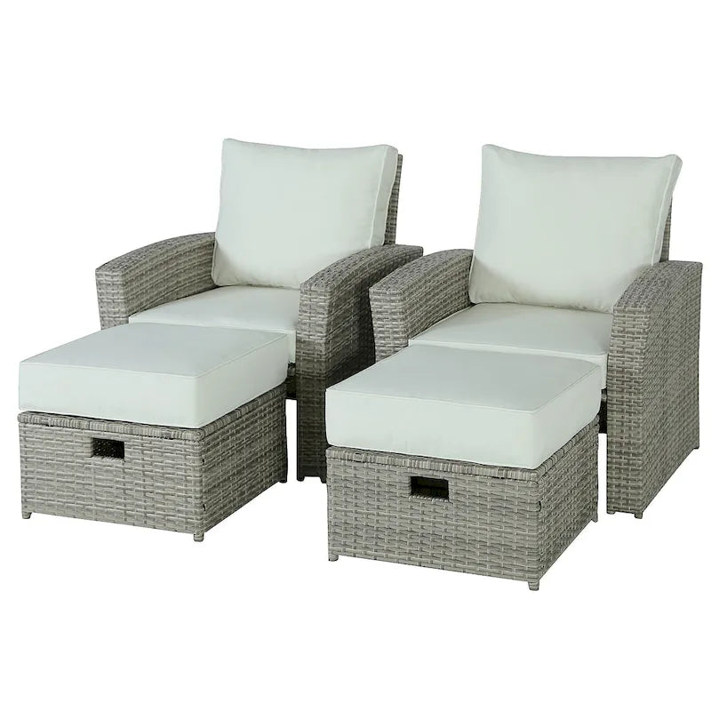 6-Piece Wicker Patio Conversation Set Seating Loveseat Sofa Chair--Clearance
