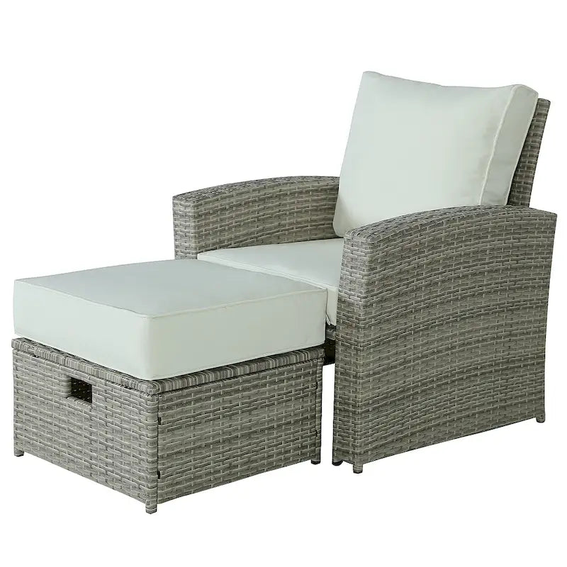 6-Piece Wicker Patio Conversation Set Seating Loveseat Sofa Chair--Clearance
