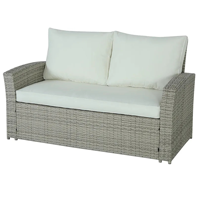 6-Piece Wicker Patio Conversation Set Seating Loveseat Sofa Chair--Clearance