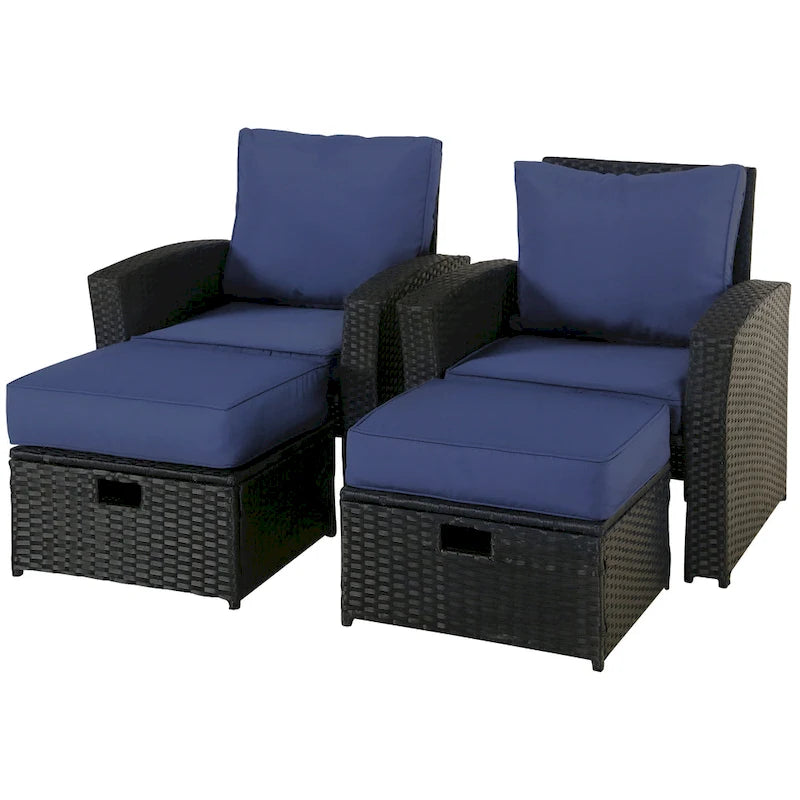 6-Piece Wicker Patio Conversation Set Seating Loveseat Sofa Chair--Clearance
