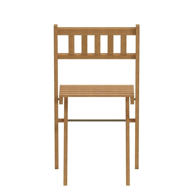 Indoor/Outdoor Solid Acacia Wood Folding Bistro Chairs - Set of 2 - 19.5 D x 17.25 W x 33 H