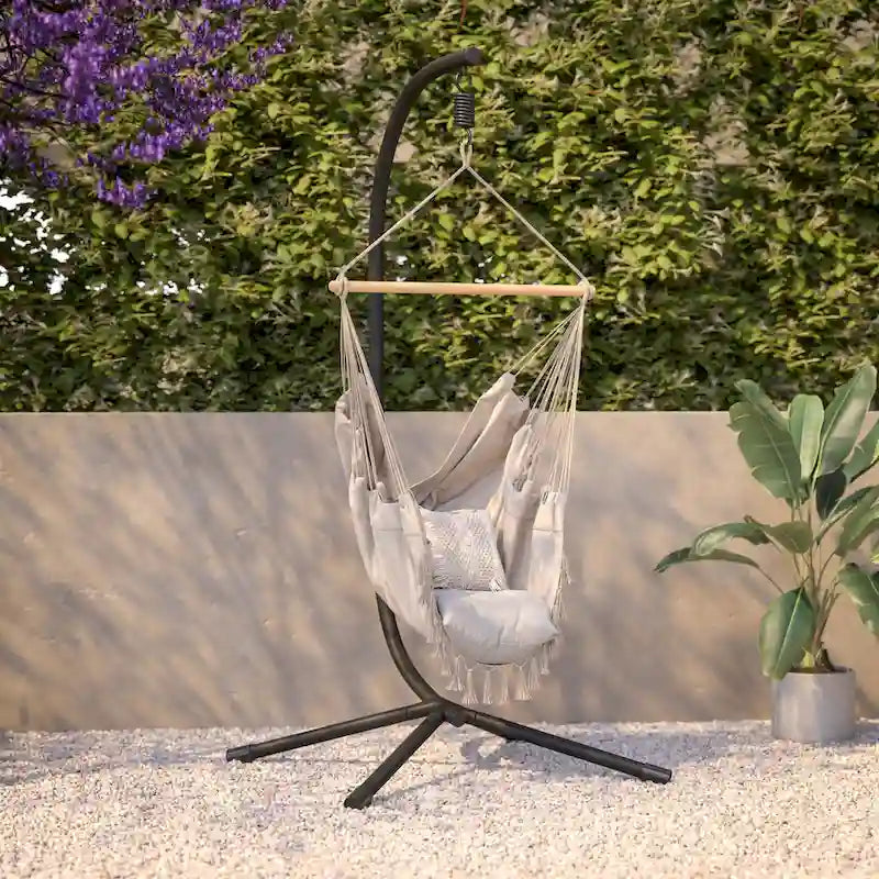 Commercial All-Weather Steel Hanging Chair C Stand with Included Hardware