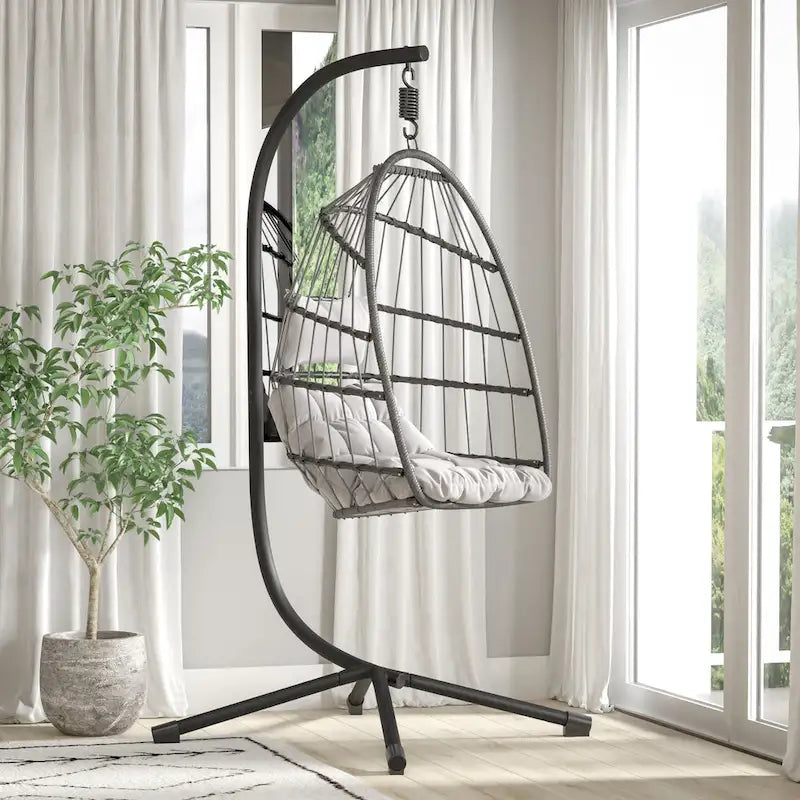 Commercial All-Weather Steel Hanging Chair C Stand with Included Hardware