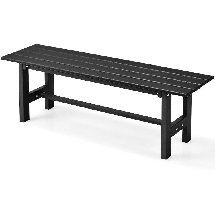47  Outdoor Chair with Slatted Seat Plastic Coated Iron Frame - 47  x 14  x 16