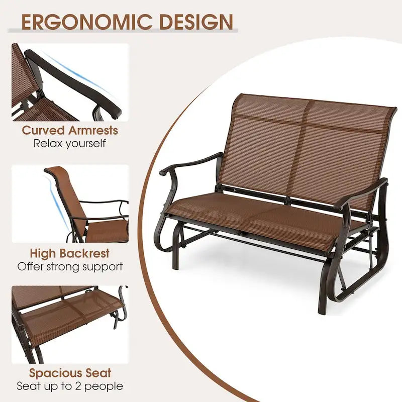 Costway 2-Person Patio Swing Glider Bench Loveseat Rocking Chair High - See Details