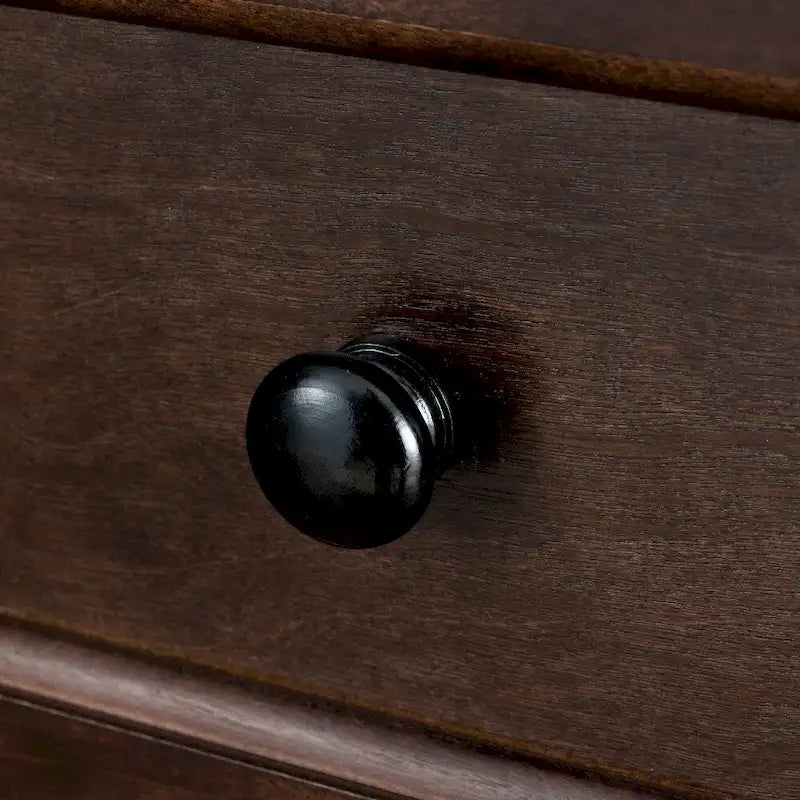 6-Drawer Dresser Storage Cabinet with Retro Round Handles - Auburn and White