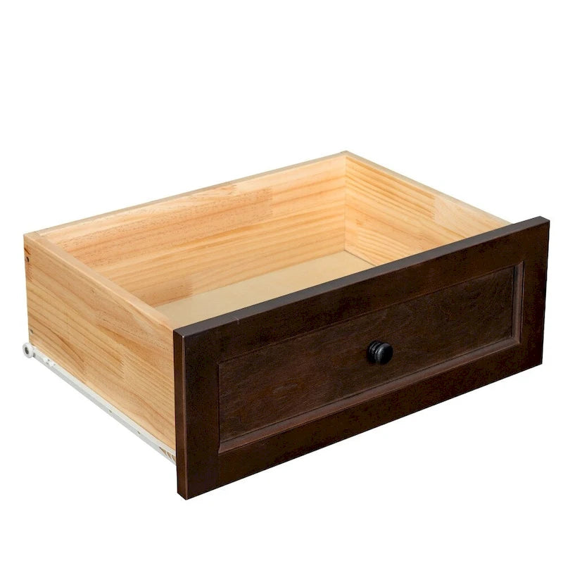 6-Drawer Dresser Storage Cabinet with Retro Round Handles - Auburn and White