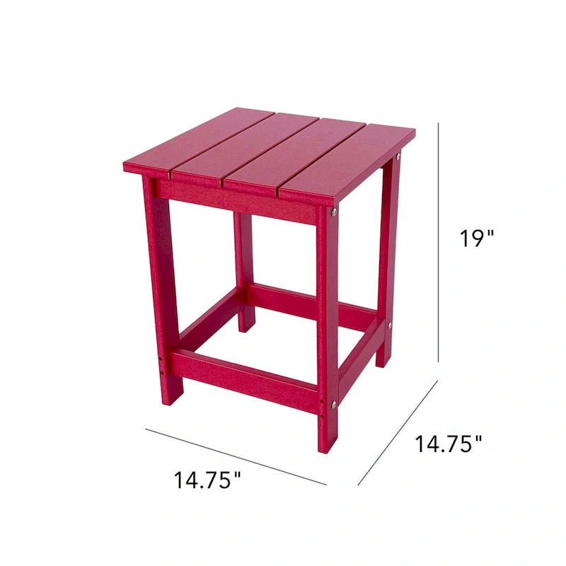 Mason Poly Resin Eco-Friendly All-Weather Square Patio Side Table