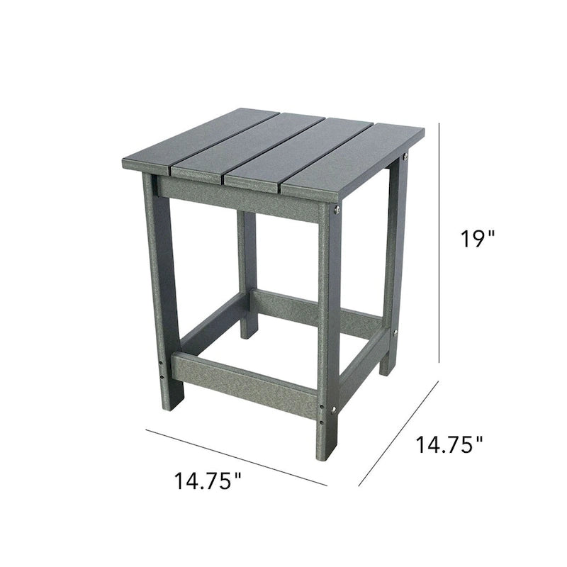 Mason Poly Resin Eco-Friendly All-Weather Square Patio Side Table