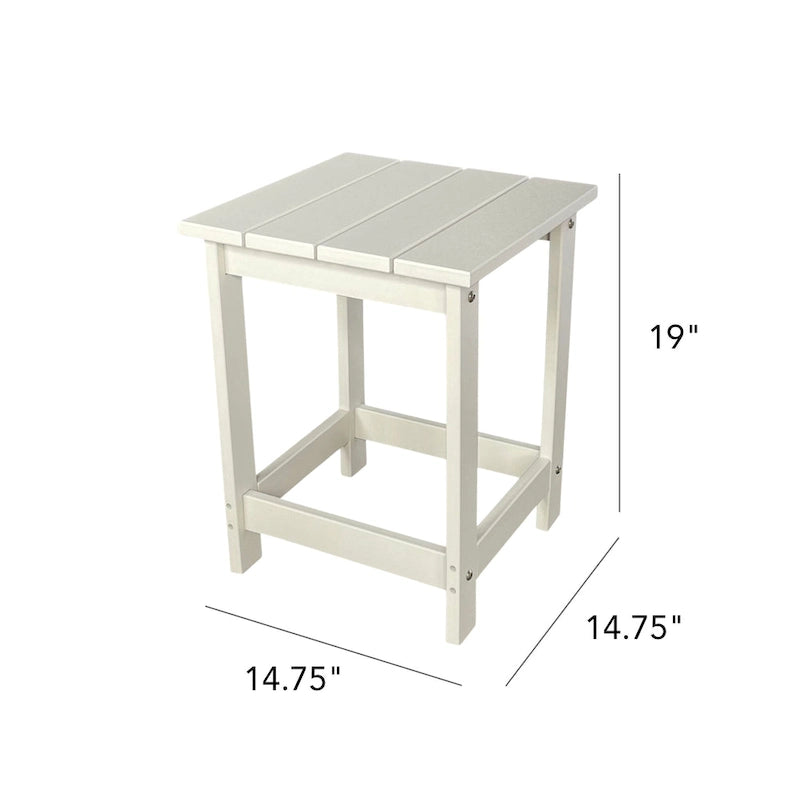 Mason Poly Resin Eco-Friendly All-Weather Square Patio Side Table