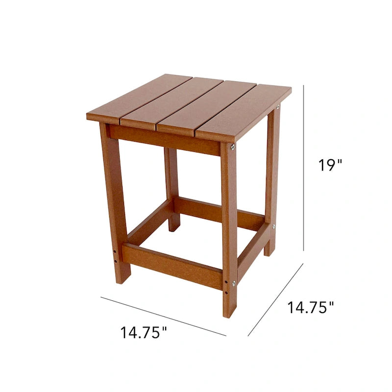 Mason Poly Resin Eco-Friendly All-Weather Square Patio Side Table