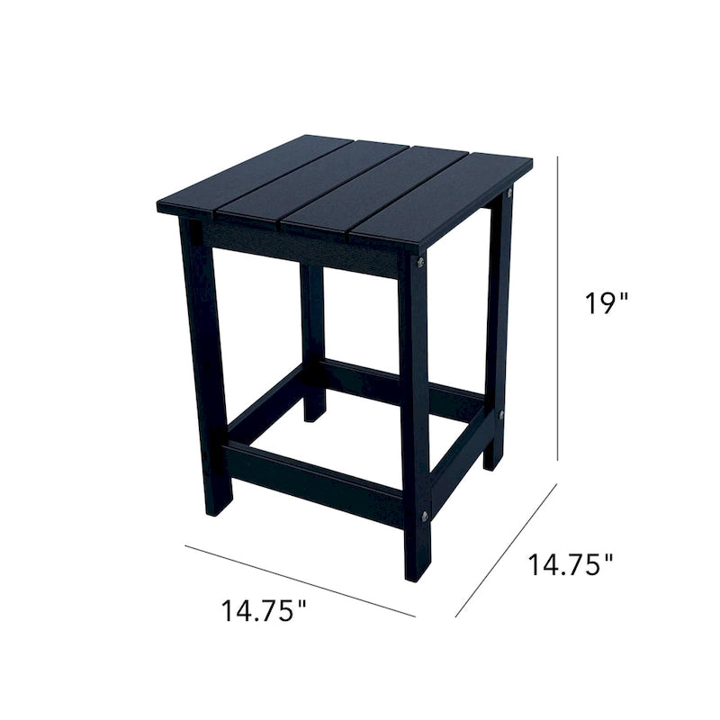 Mason Poly Resin Eco-Friendly All-Weather Square Patio Side Table