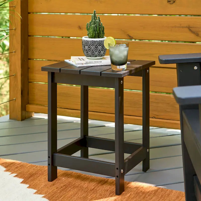 Mason Poly Resin Eco-Friendly All-Weather Square Patio Side Table
