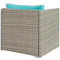 Havenside Home Bocabec Modern Fabric Outdoor Patio Armless Chair