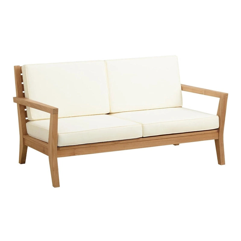 Clermont Outdoor Solid Teak Wood 5 Piece Patio Conversation Set
