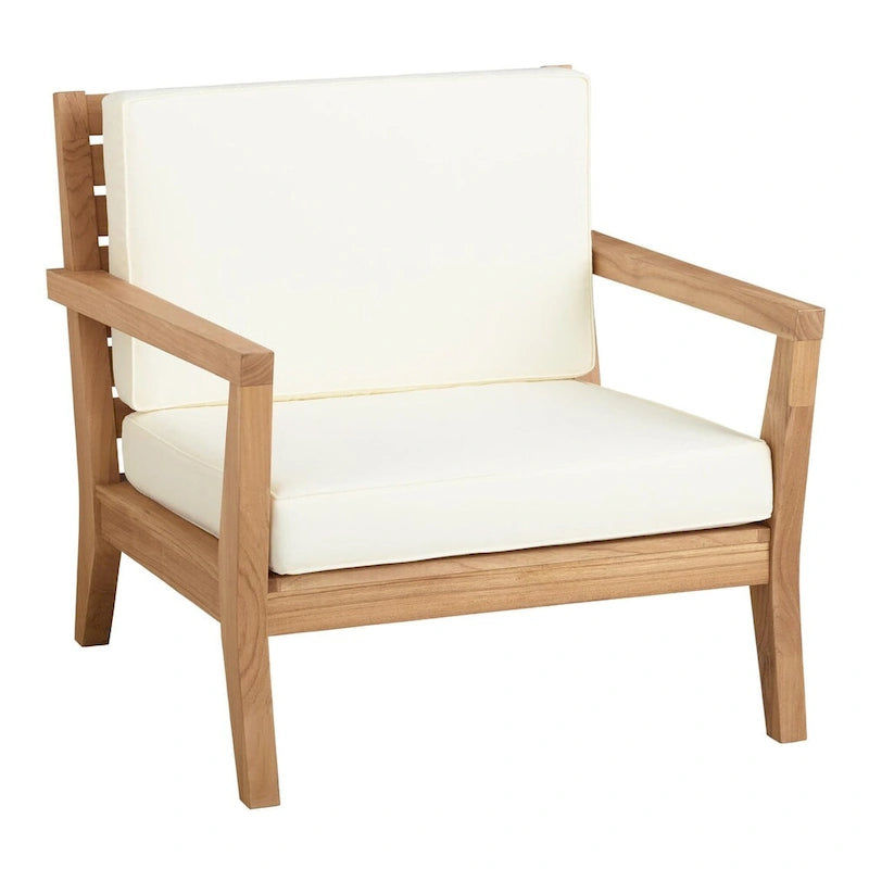Clermont Outdoor Solid Teak Wood 5 Piece Patio Conversation Set