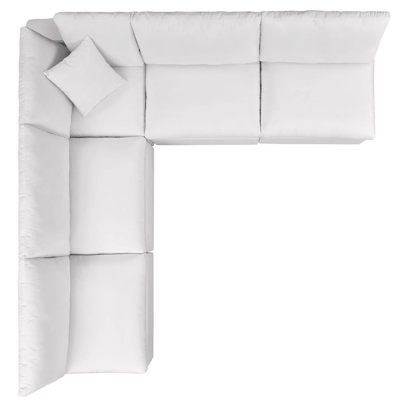 Commix 5-Piece Outdoor Patio Armless Sectional Sofa