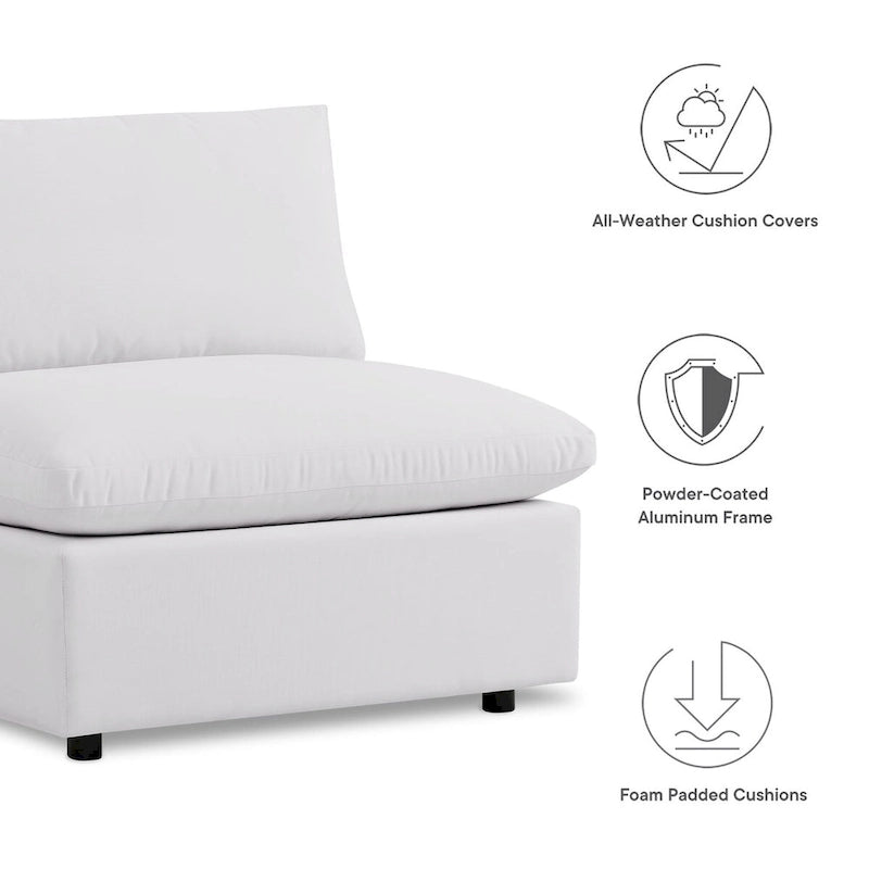 Commix 5-Piece Outdoor Patio Armless Sectional Sofa