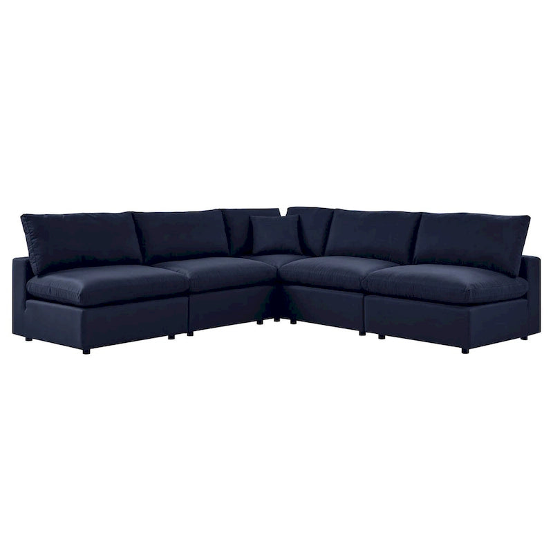Commix 5-Piece Outdoor Patio Armless Sectional Sofa