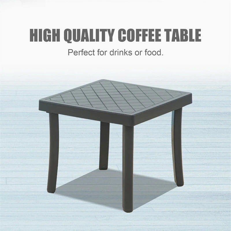 CUSchoice Outdoor Aluminum Plastic Patio Chaise Lounge with Side Table & 5 Position Adjustable Backrest & Wheels - N/A