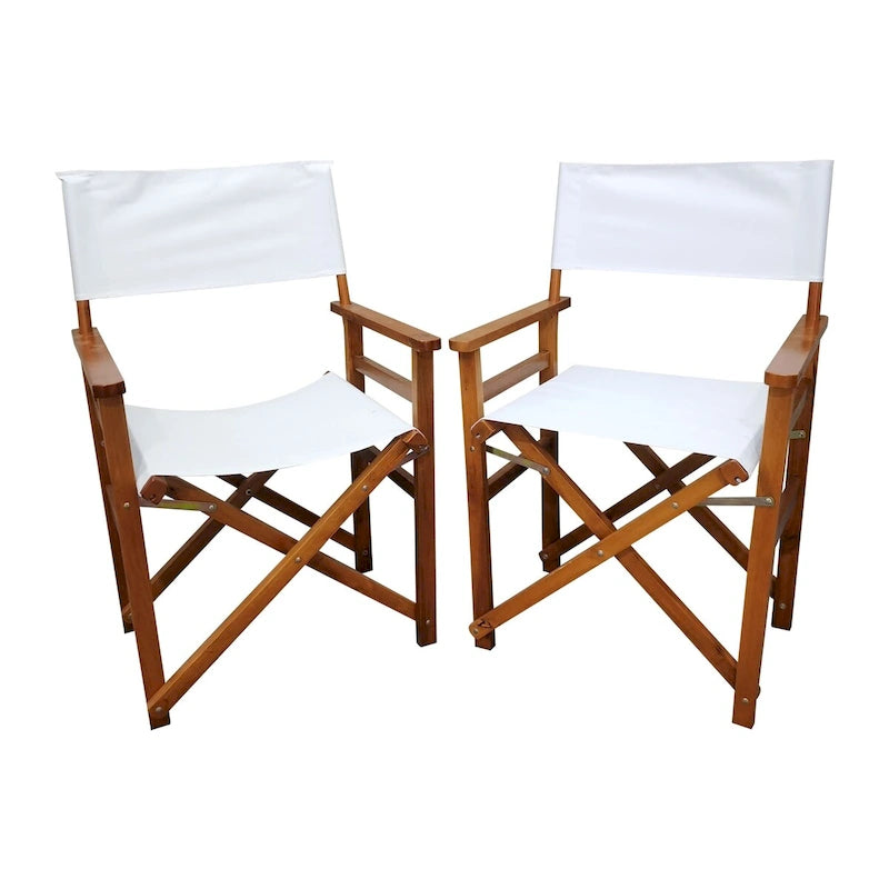 Black Canvas Director's Chair with Foldable Design