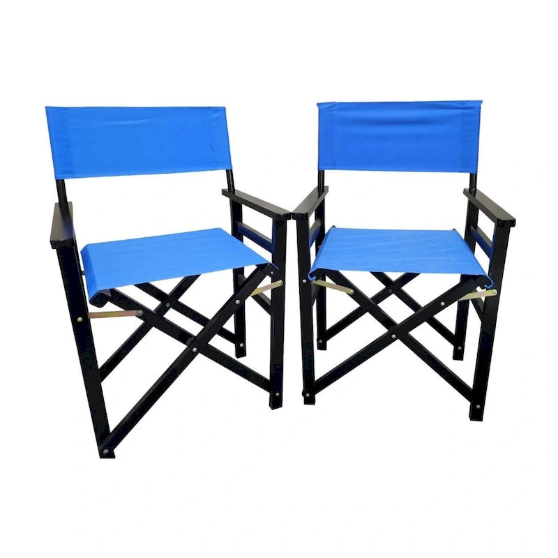 Black Canvas Director's Chair with Foldable Design