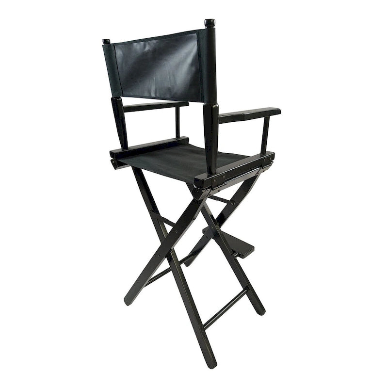 Black Canvas Director's Chair with Foldable Design