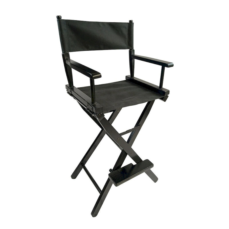Black Canvas Director's Chair with Foldable Design