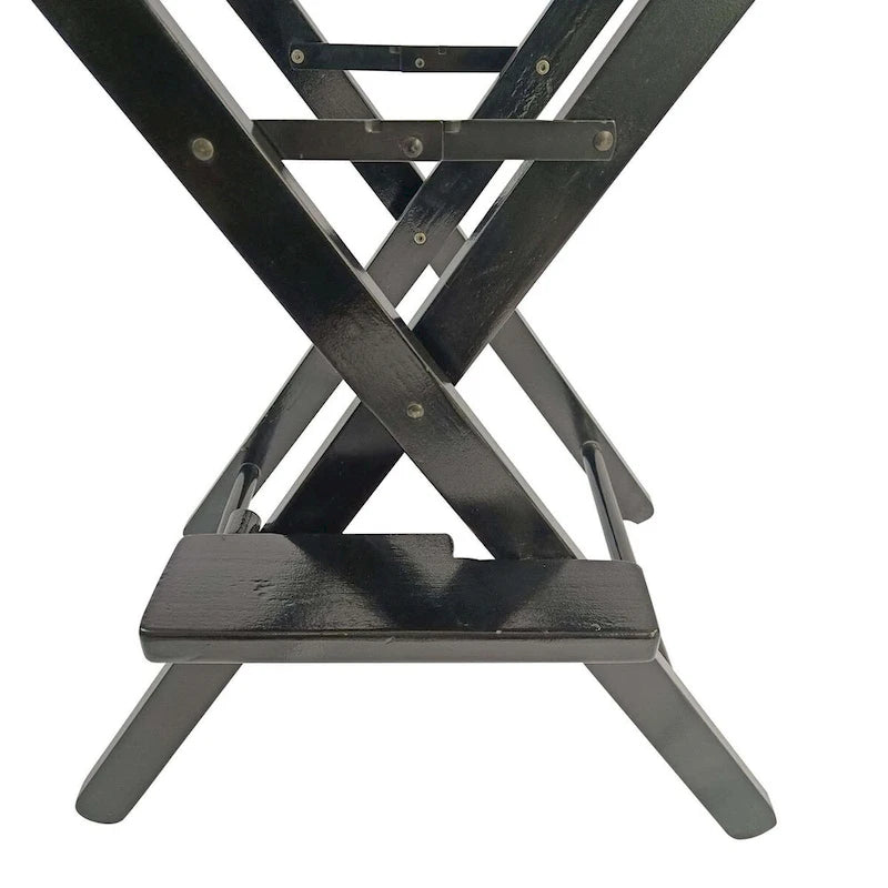 Black Canvas Director's Chair with Foldable Design