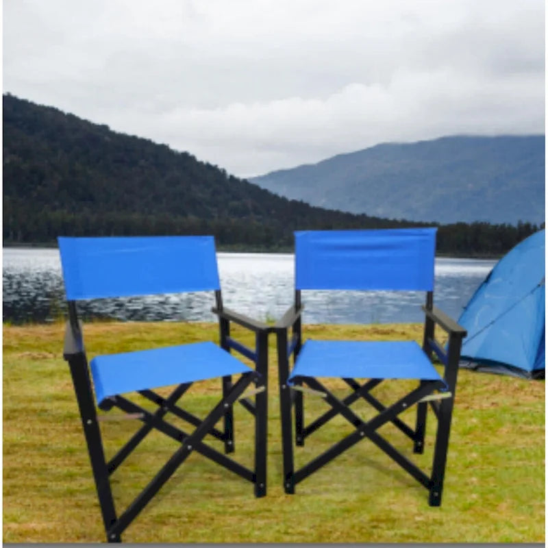 Black Canvas Director's Chair with Foldable Design