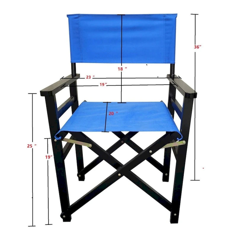 Black Canvas Director's Chair with Foldable Design