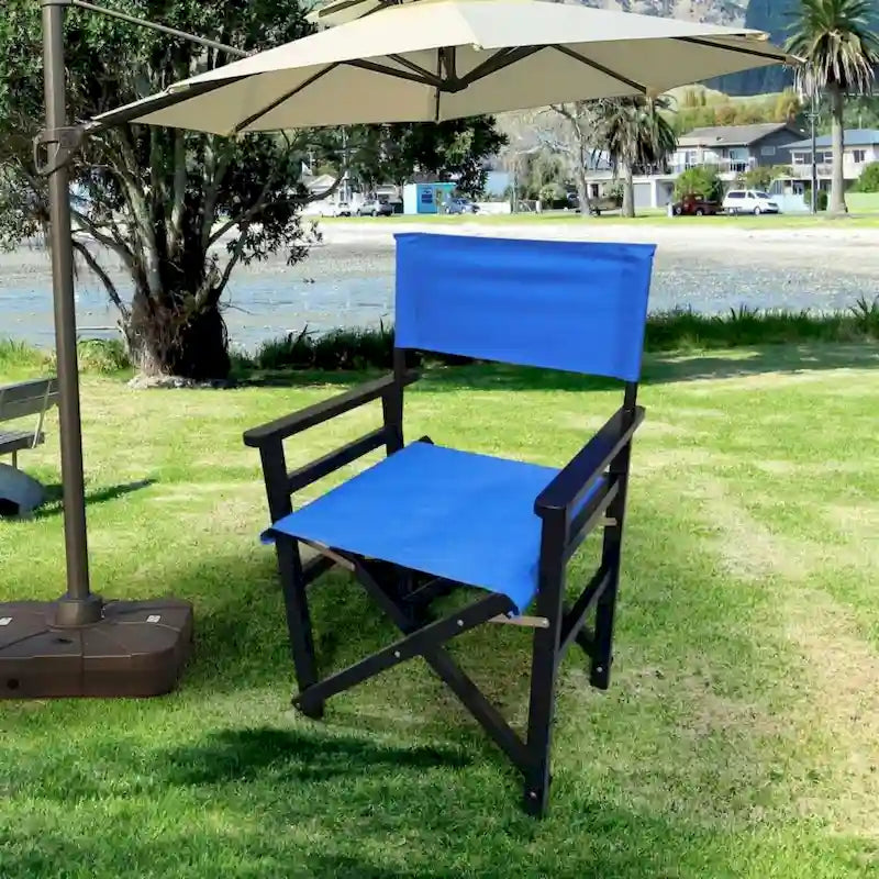 Black Canvas Director's Chair with Foldable Design