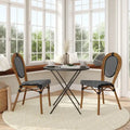 2 Pack All-Weather Commercial Paris Chair with Metal Frames - N/A