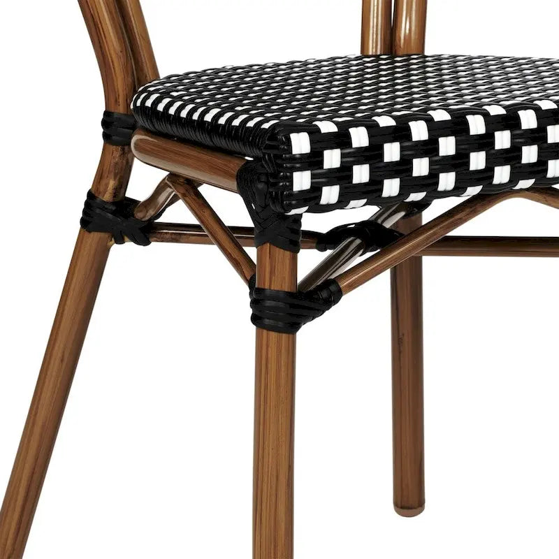 2 Pack All-Weather Commercial Paris Chair with Metal Frames - N/A