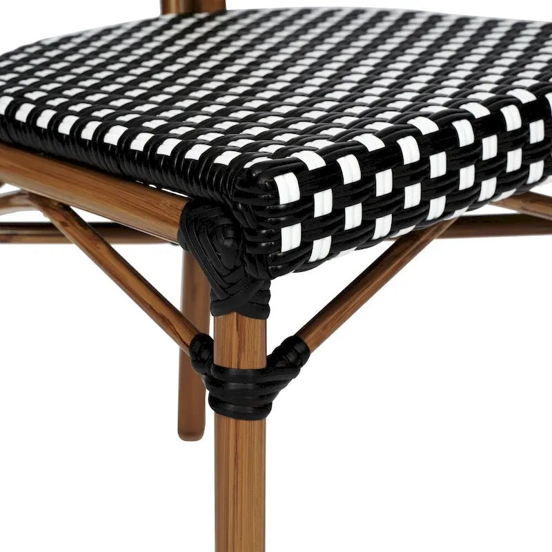2 Pack All-Weather Commercial Paris Chair with Metal Frames - N/A