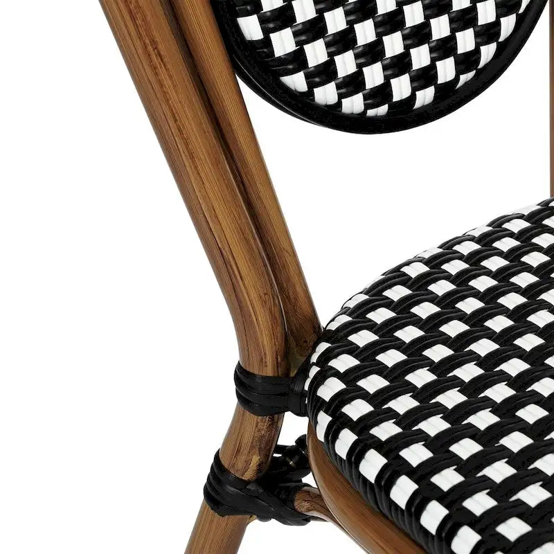 2 Pack All-Weather Commercial Paris Chair with Metal Frames - N/A