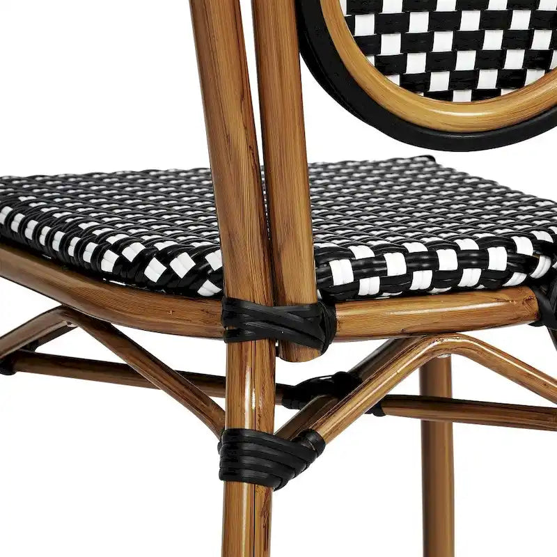 2 Pack All-Weather Commercial Paris Chair with Metal Frames - N/A