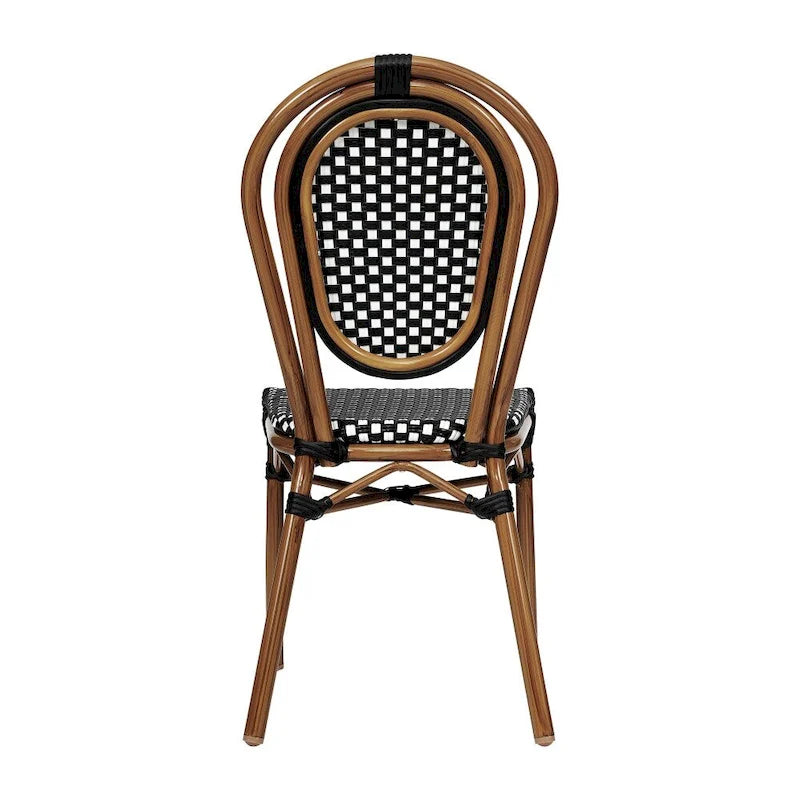 2 Pack All-Weather Commercial Paris Chair with Metal Frames - N/A