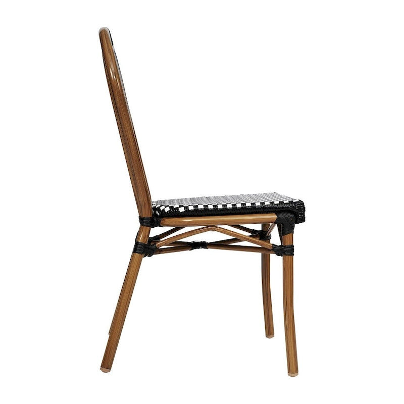 2 Pack All-Weather Commercial Paris Chair with Metal Frames - N/A