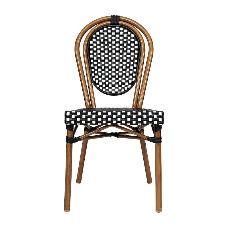 2 Pack All-Weather Commercial Paris Chair with Metal Frames - N/A