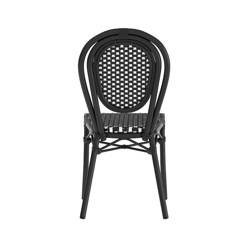 2 Pack All-Weather Commercial Paris Chair with Metal Frames - N/A