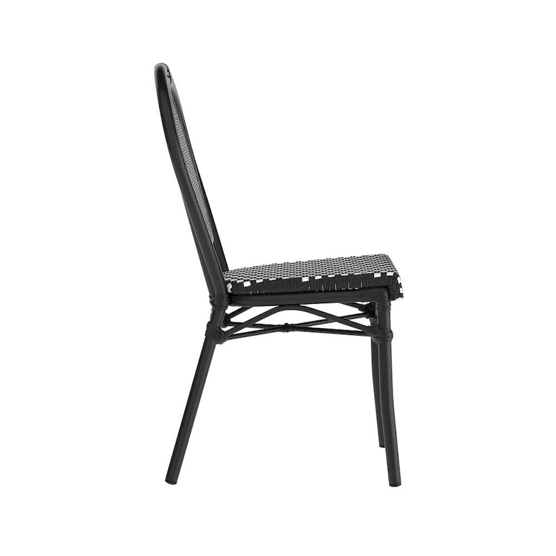 2 Pack All-Weather Commercial Paris Chair with Metal Frames - N/A