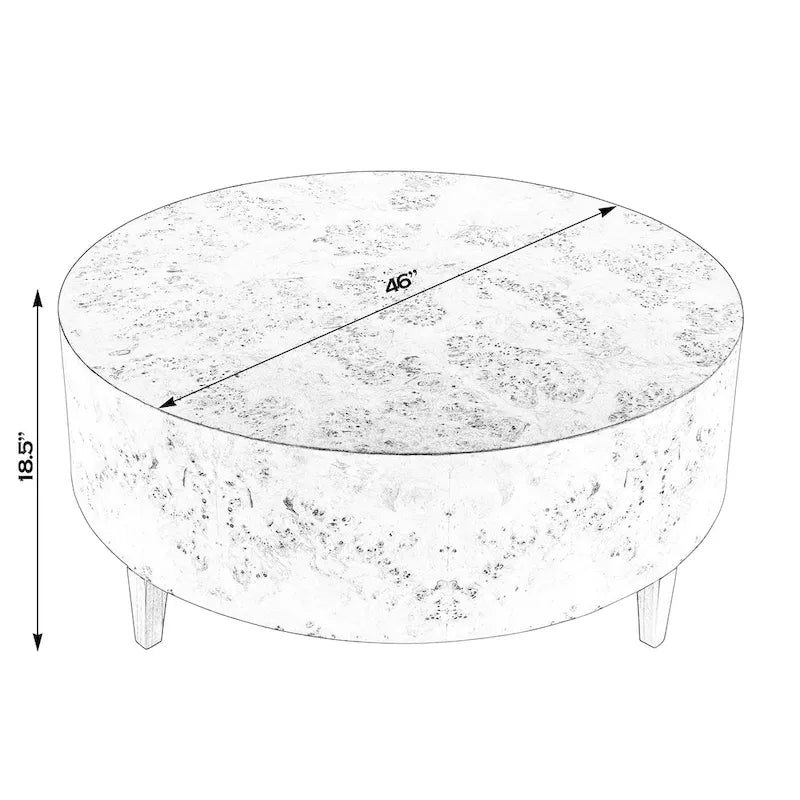 Billie Round Burl Coffee Table