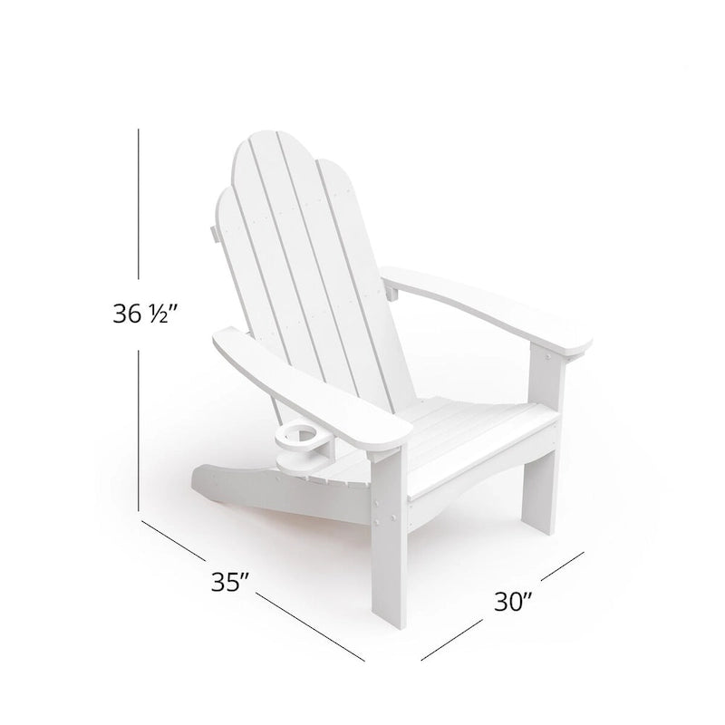 LUE BONA Plastic Poly Weather Resistant Outdoor Patio Adirondack Chair 2-Pack - 35 D x 30 W x 36.2 H