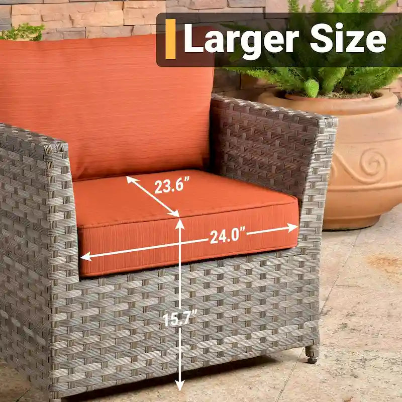 HOOOWOOO 10-piece Wicker Patio Furniture Sectional Set with Steel Fire Pit Table